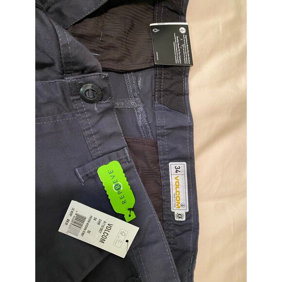 Volcom MEN'S FRICKIN MODERN STRETCH PANTS 34 x 32 charcoal chino skate NWT - Picture 11 of 11